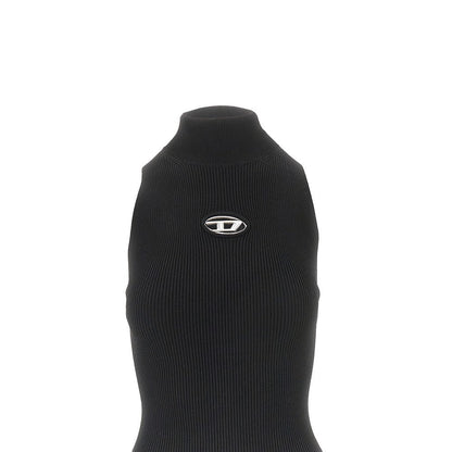 DIESEL M knitted mini dress with oval d logo