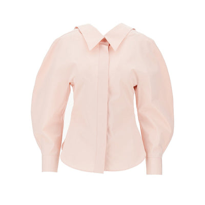 poplin shirt with rounded sleeves