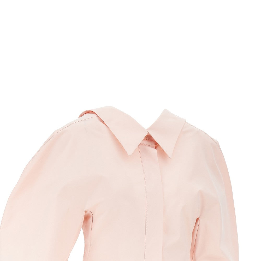 poplin shirt with rounded sleeves
