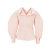 poplin shirt with rounded sleeves