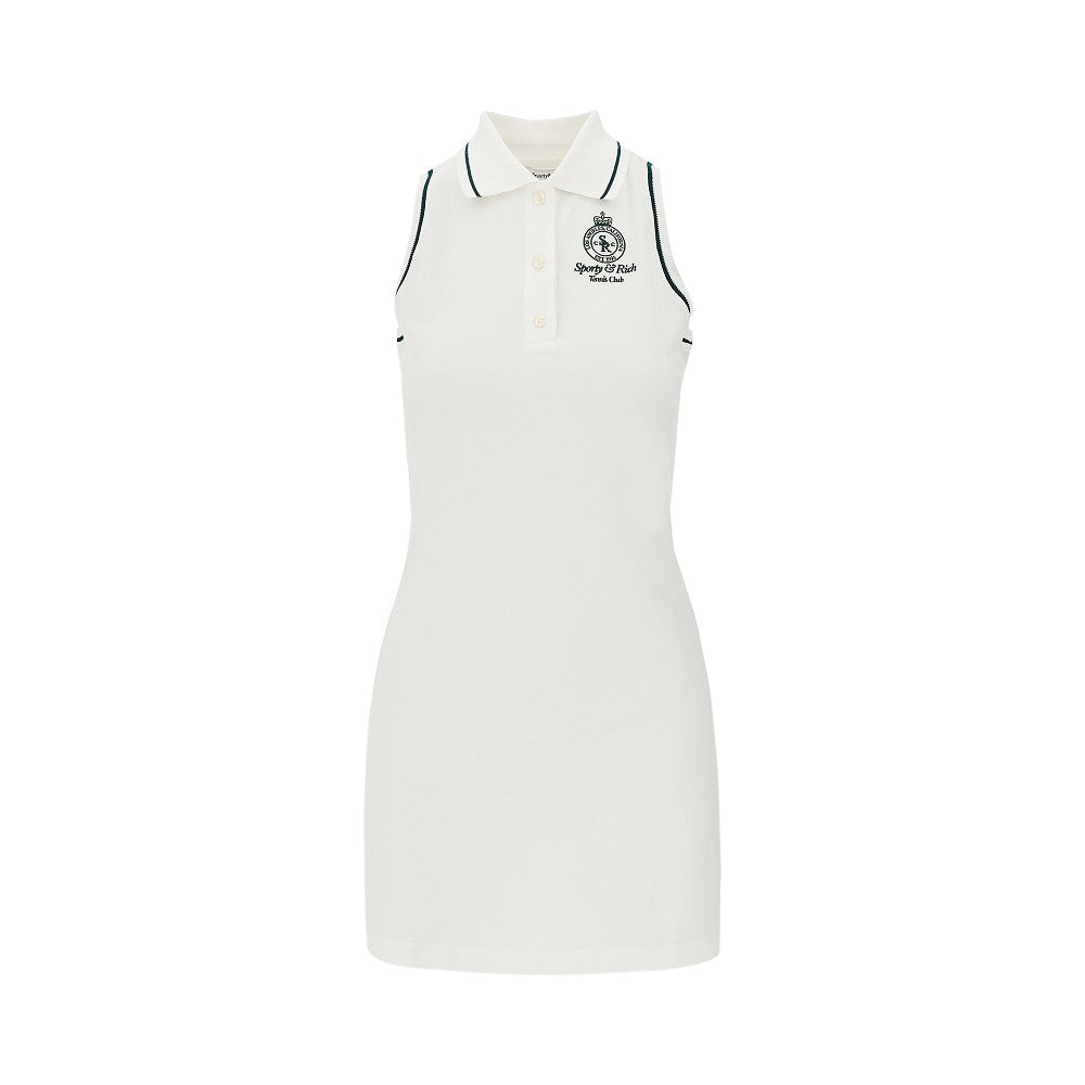 SPORTY AND RICH S crown tennis piquet mini polo dress