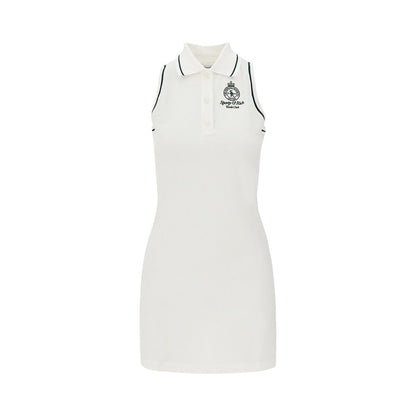 SPORTY AND RICH S crown tennis piquet mini polo dress