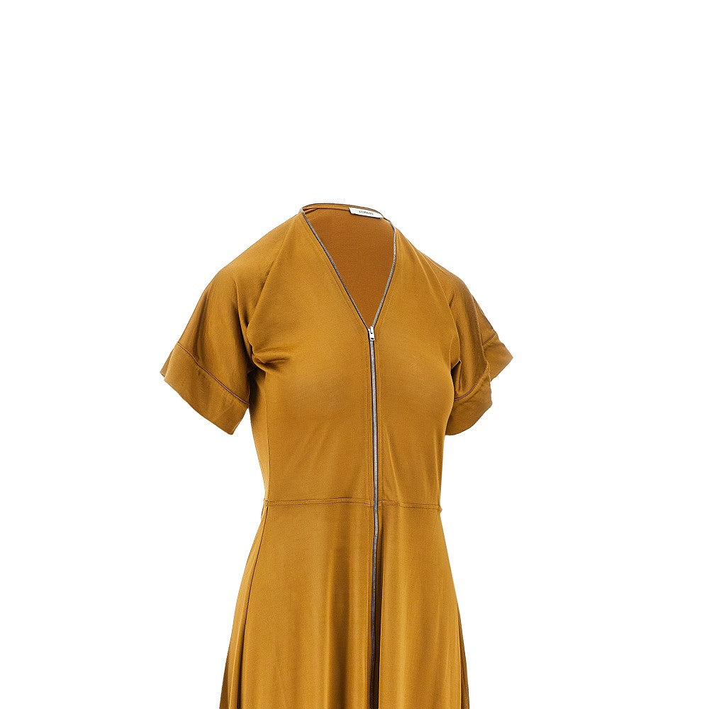 jersey long zip dress