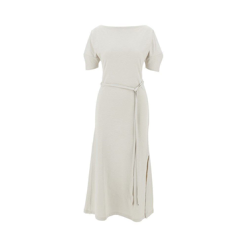 off-the-shoulder jersey midi dress