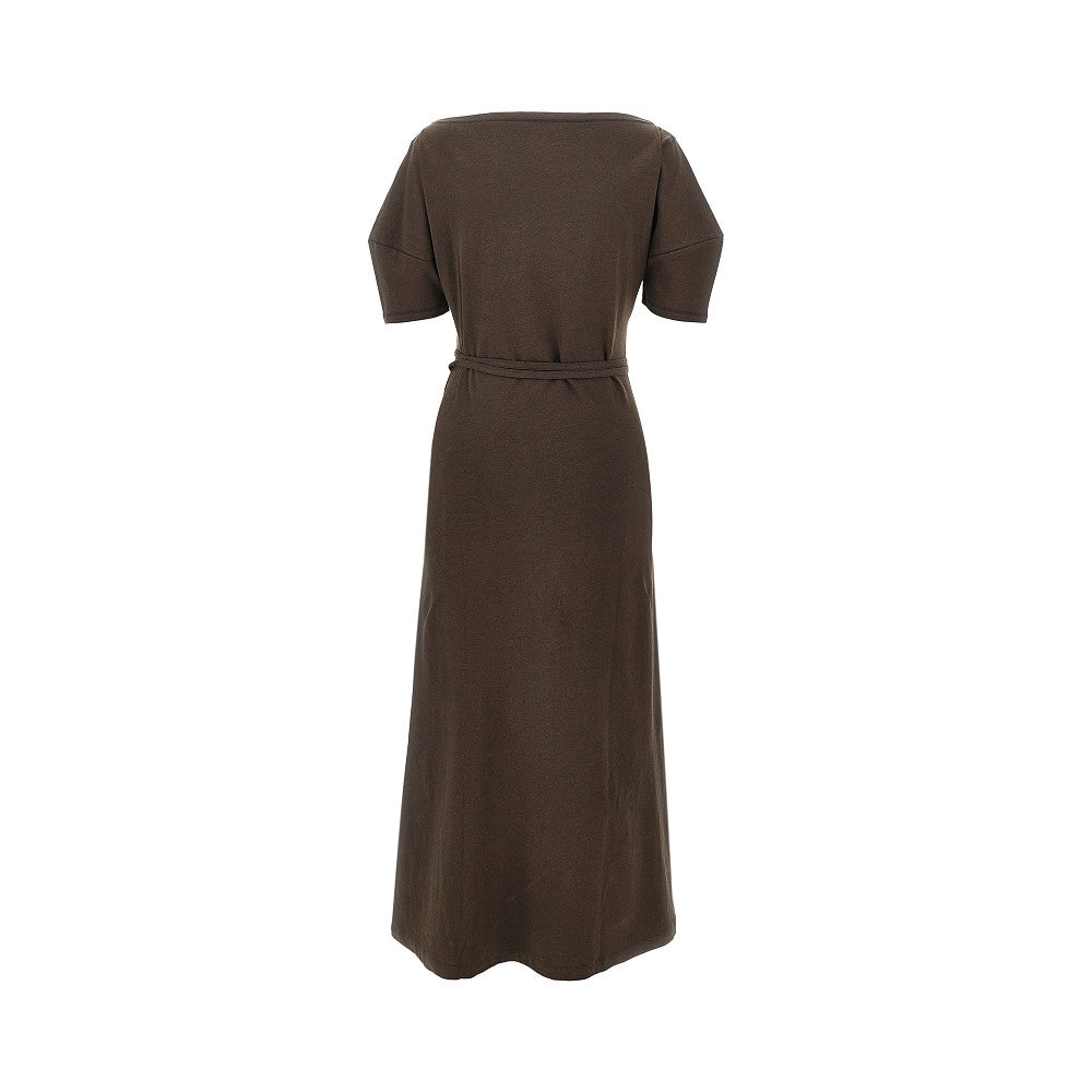 off-the-shoulder jersey midi dress