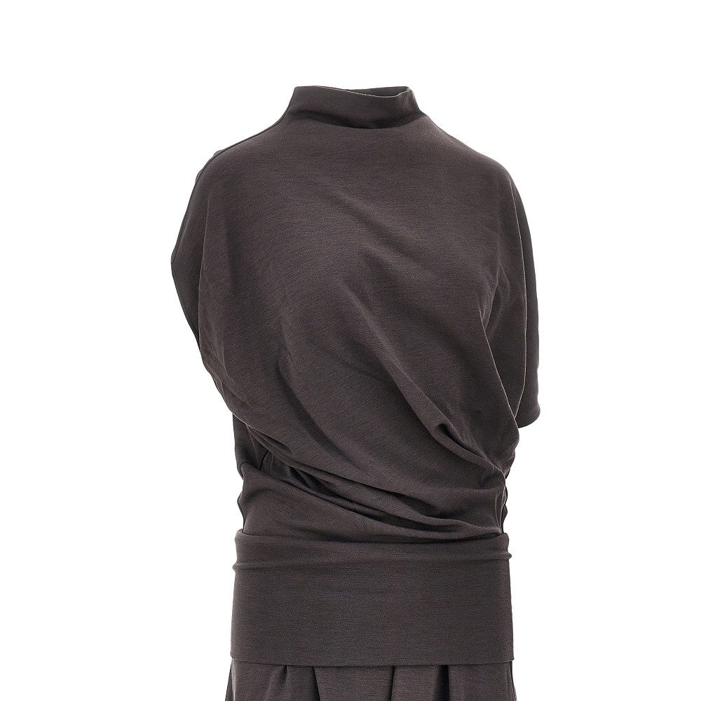 twisted wool-blend jersey dress
