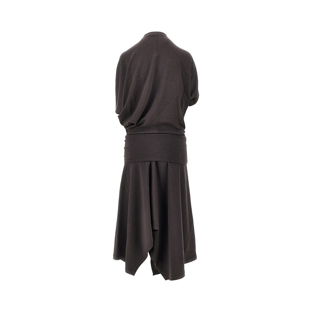 twisted wool-blend jersey dress