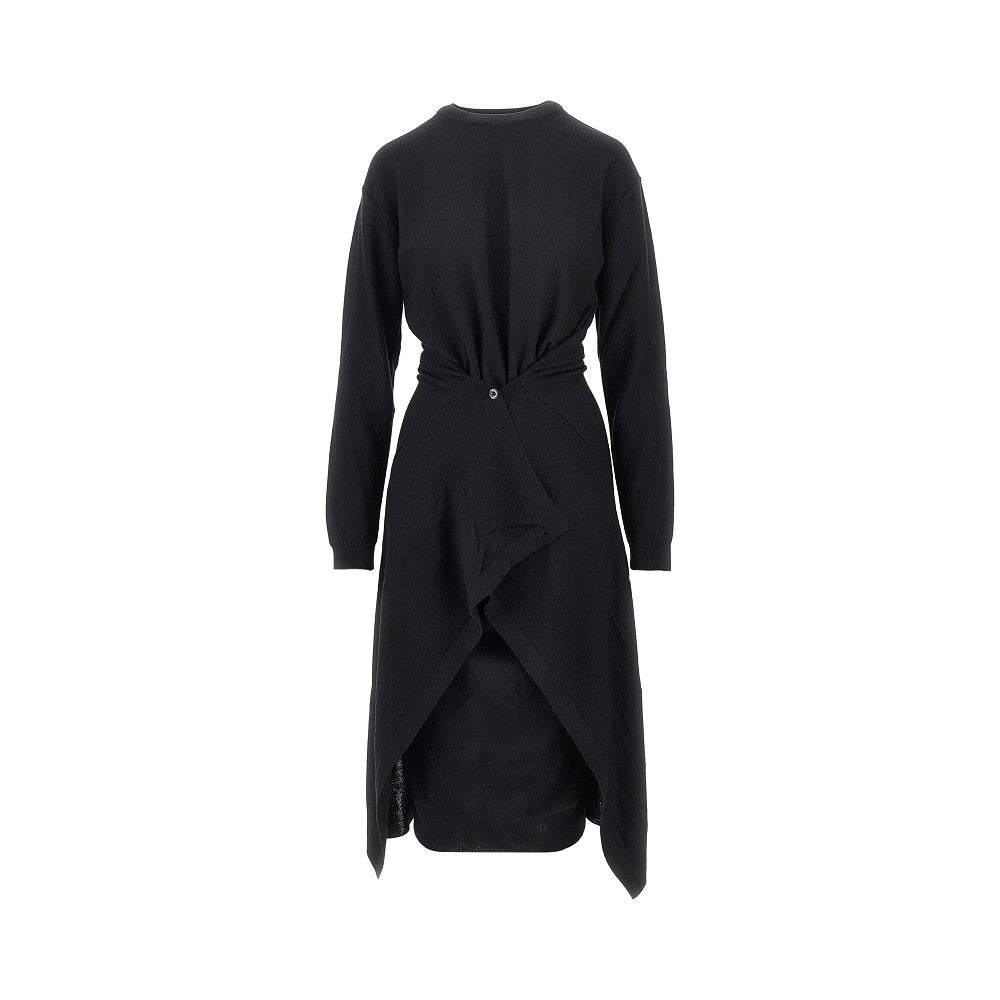buttoned panels knitted midi dress