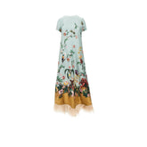 LA DOUBLE J S swing silk dress with feathers