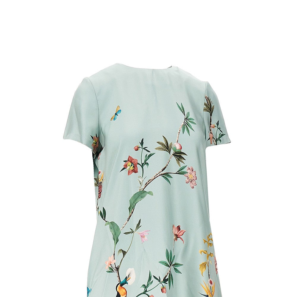 LA DOUBLE J S swing silk dress with feathers