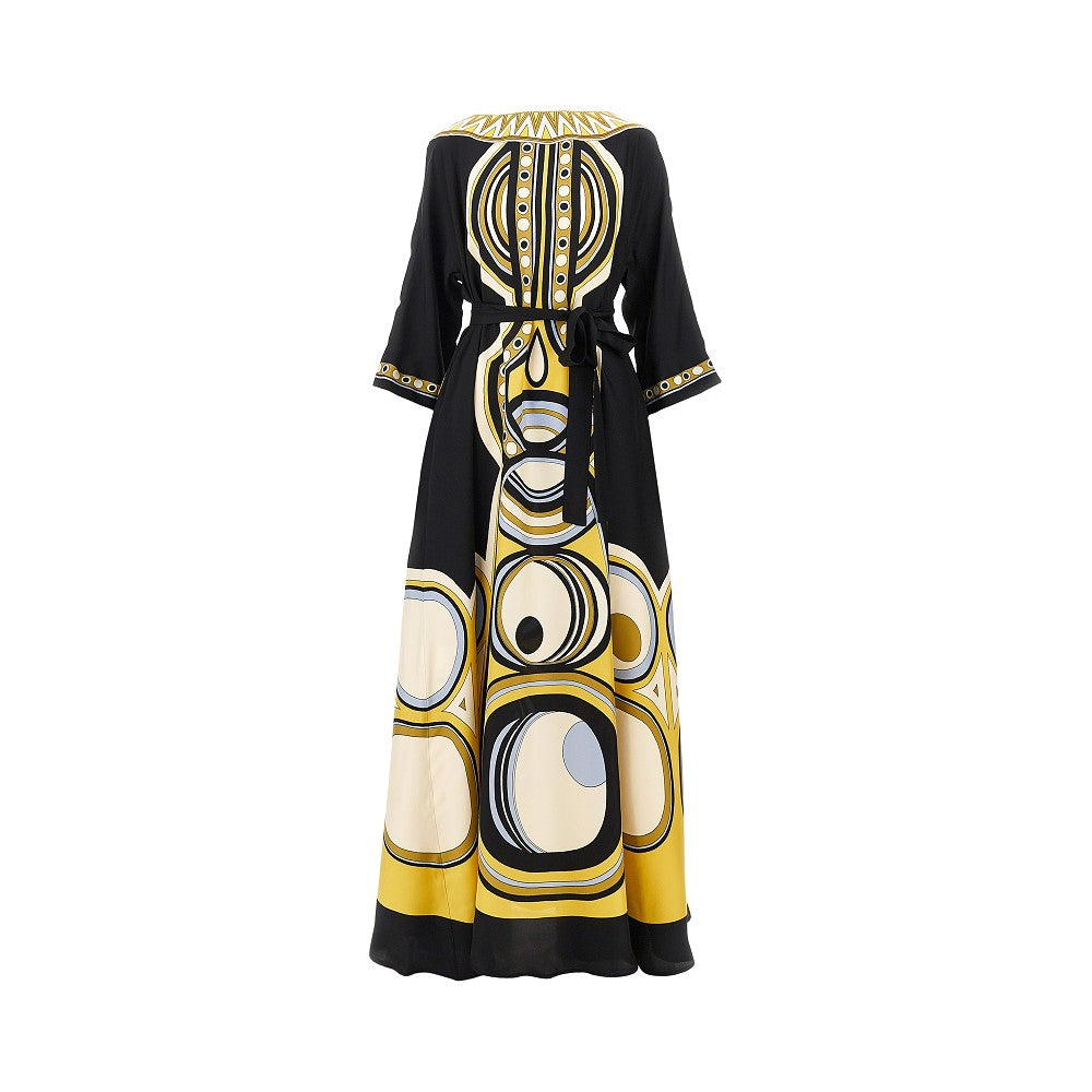 printed silk muumuu long dress
