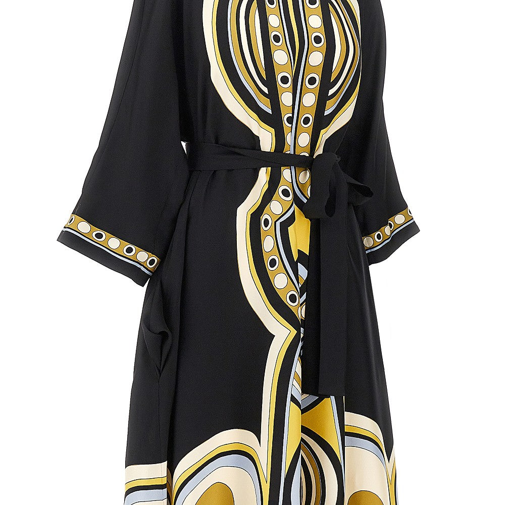 LA DOUBLE J M printed silk muumuu long dress