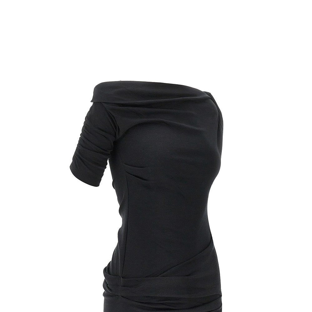 drapeado jersey mini dress