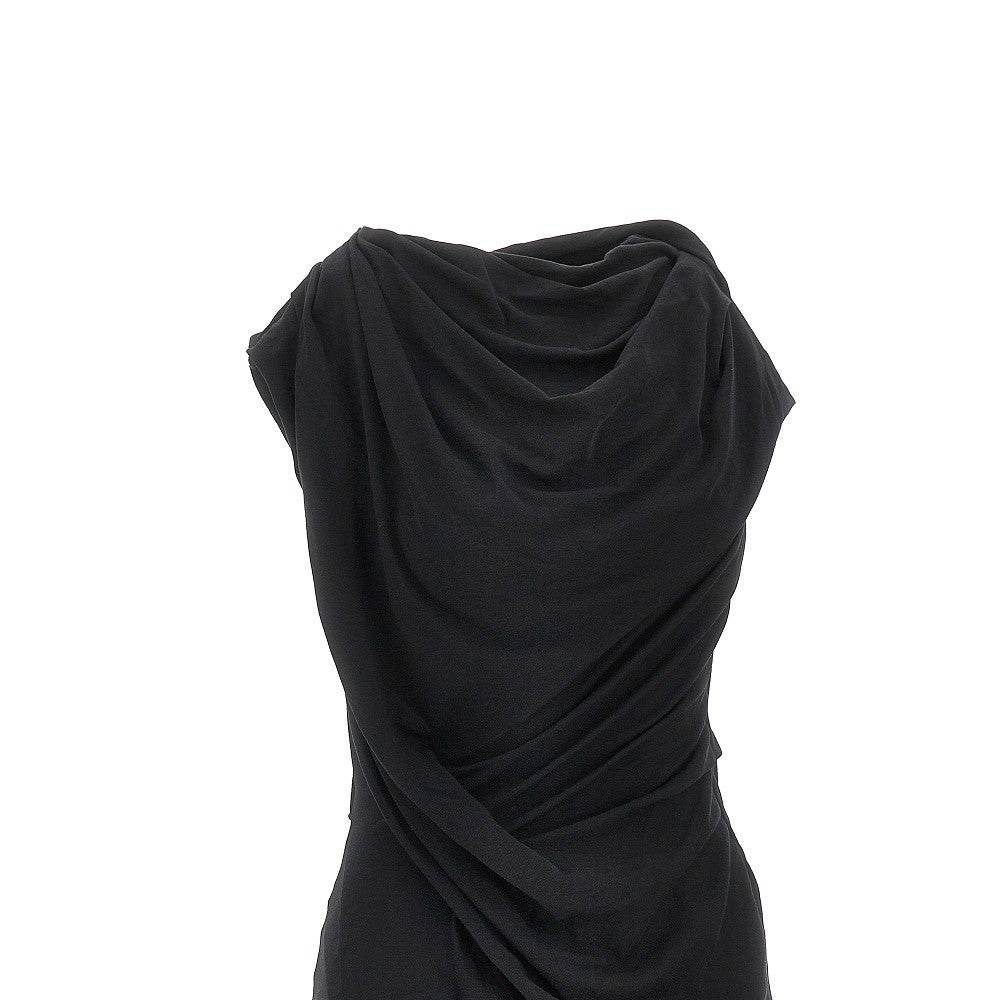 draped jersey mini dress