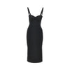stretch satin midi dress