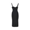 stretch satin midi dress