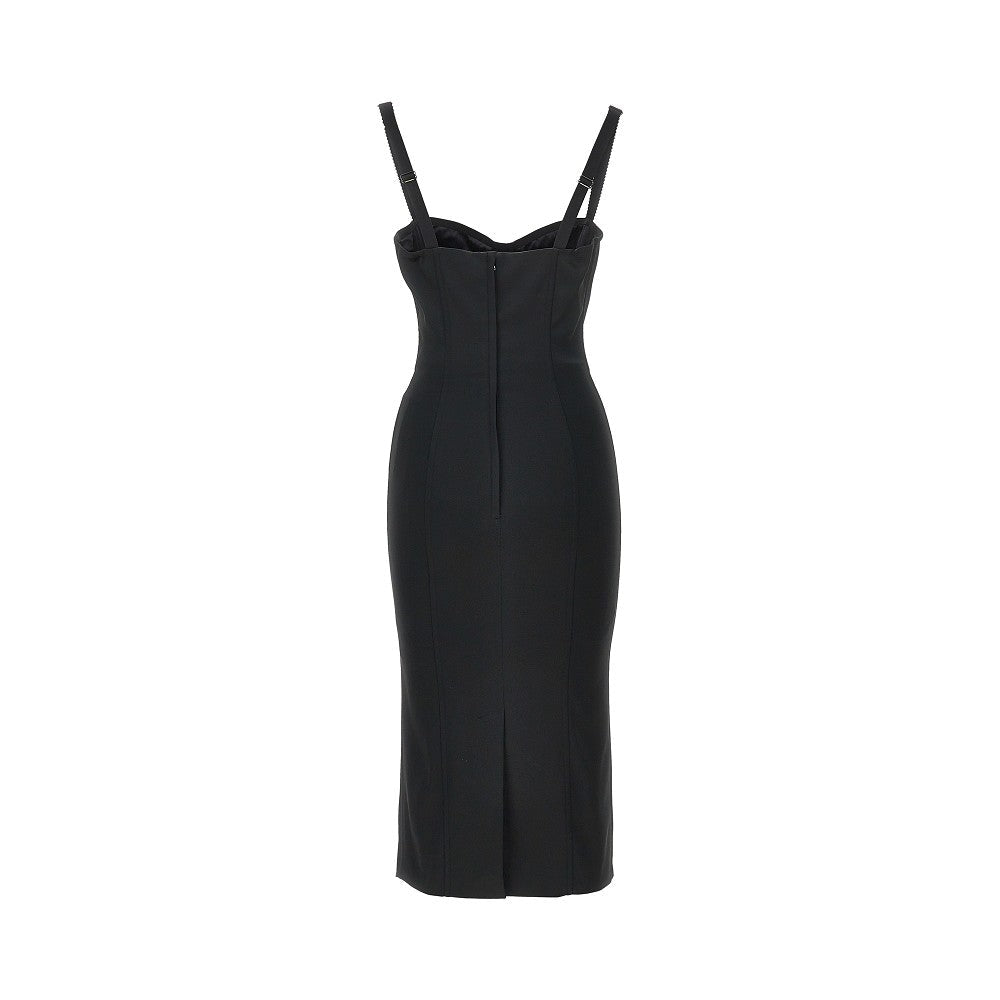 stretch satin midi dress