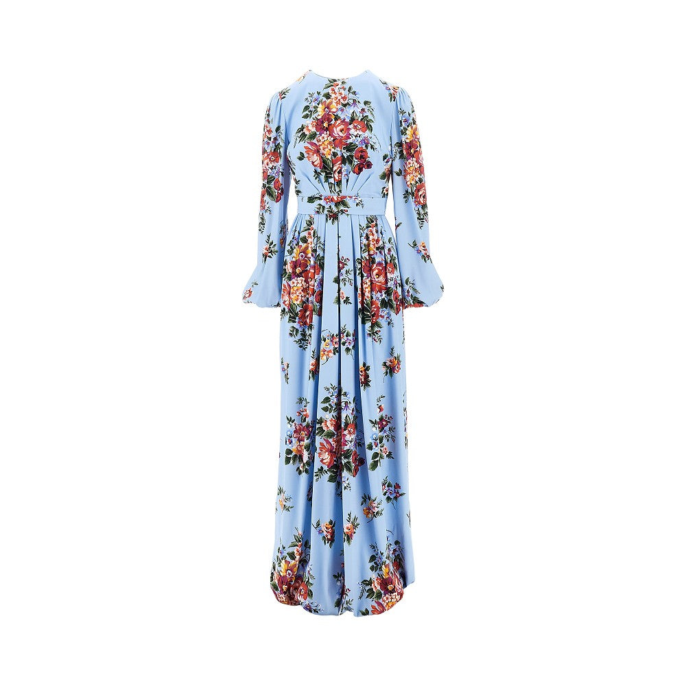 DOLCE&amp;GABBANA 44 flowers print charmeuse long dress