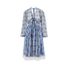 bunch of flowers print chiffon midi dress