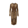 viscose midi dress with leo print