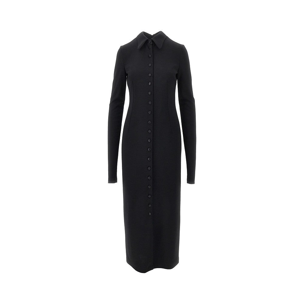 wool-blend jersey midi dress
