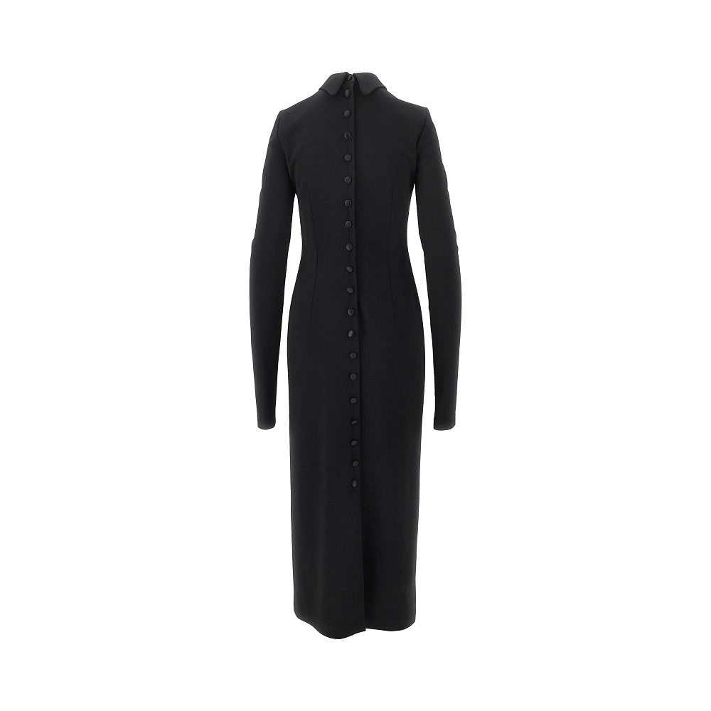 wool-blend jersey midi dress