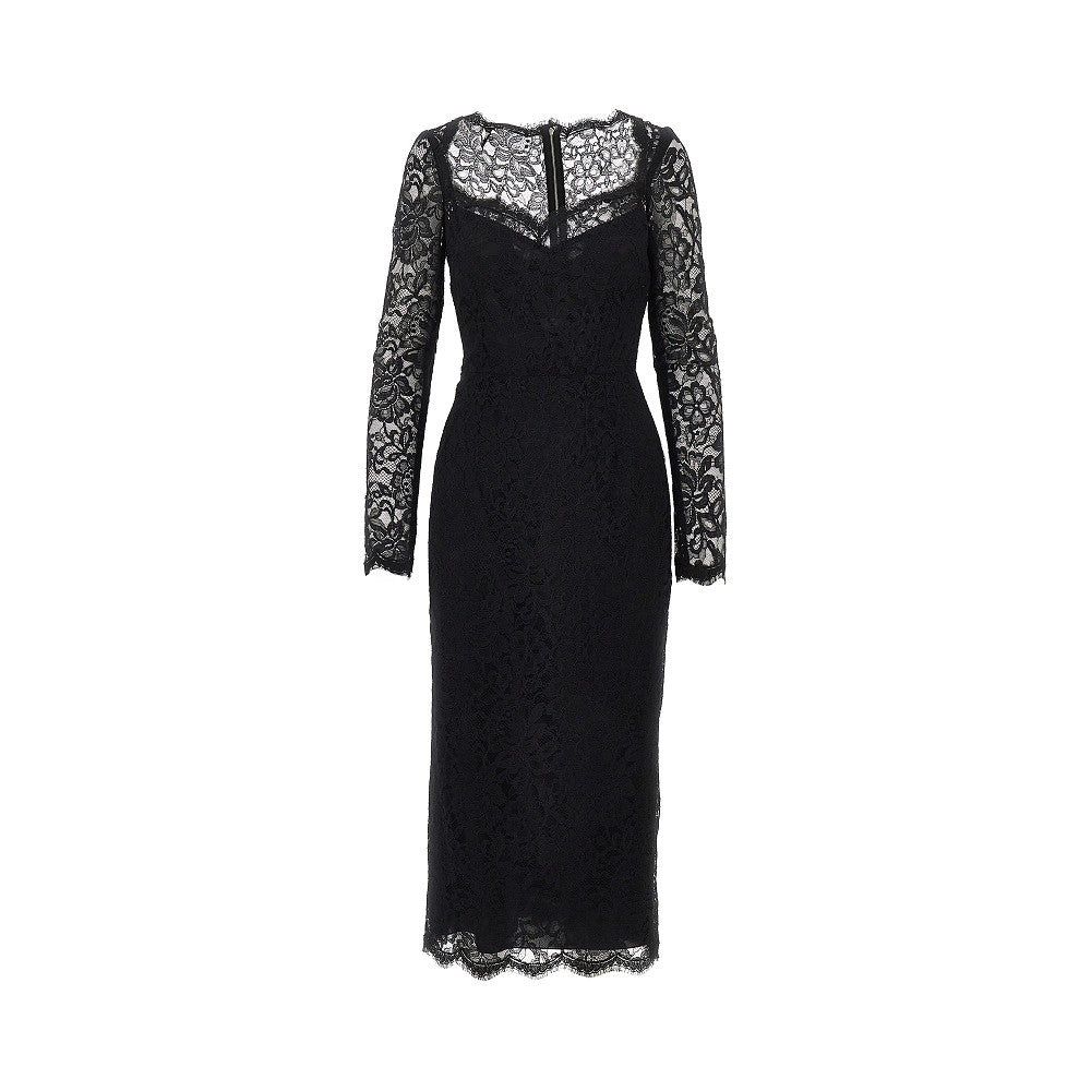 DOLCE&amp;GABBANA 42 cordonetto lace midi dress