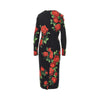 roses print charmeuse midi dress