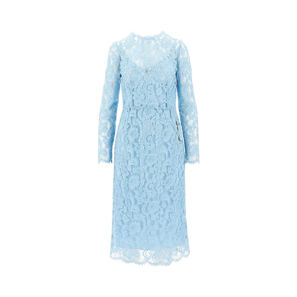 DOLCE&amp;GABBANA 42 floral cordonetto lace midi dress