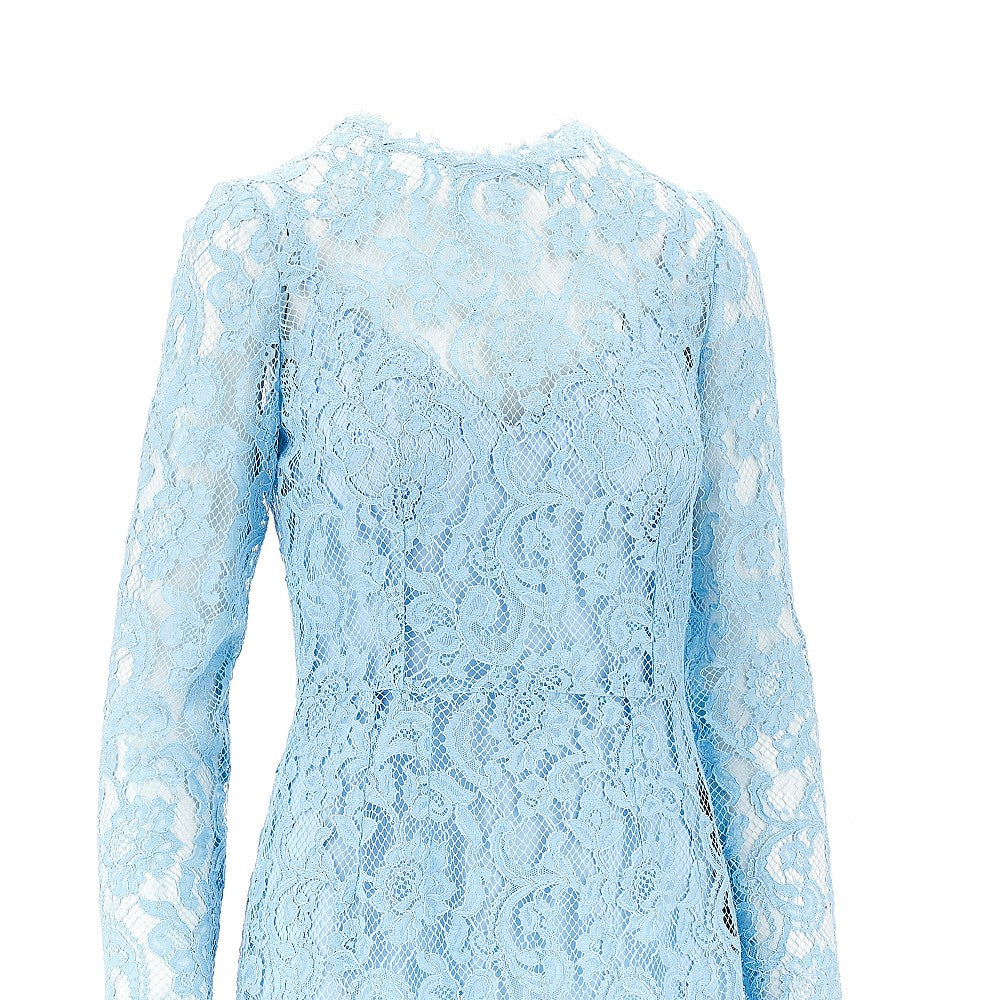 DOLCE&amp;GABBANA 42 floral cordonetto lace midi dress