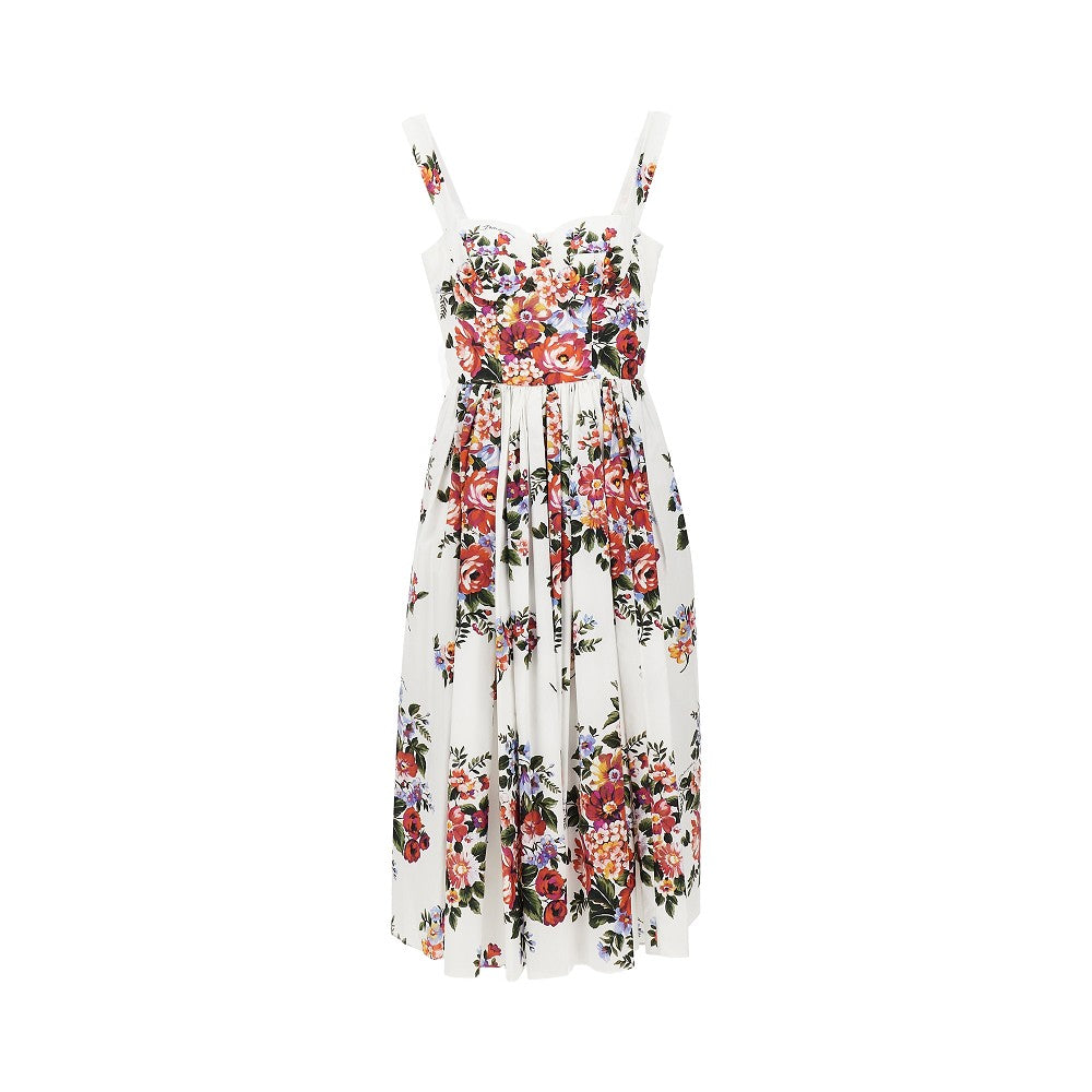 DOLCE&amp;GABBANA 40 floral print poplin midi dress