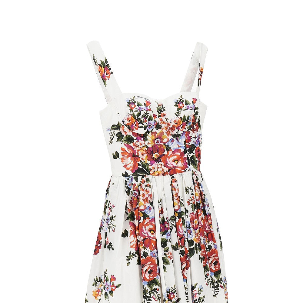 DOLCE&amp;GABBANA 40 floral print poplin midi dress