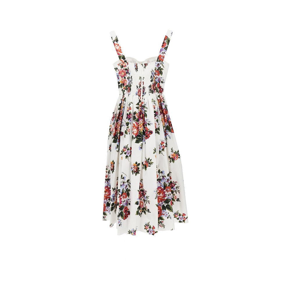 floral print poplin midi dress