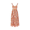 poplin long dress with maiolica print