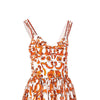 poplin long dress with maiolica print