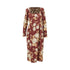 DOLCE&GABBANA 44 roses print satin midi dress