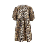 GANNI 36 leopard cotton mini dress