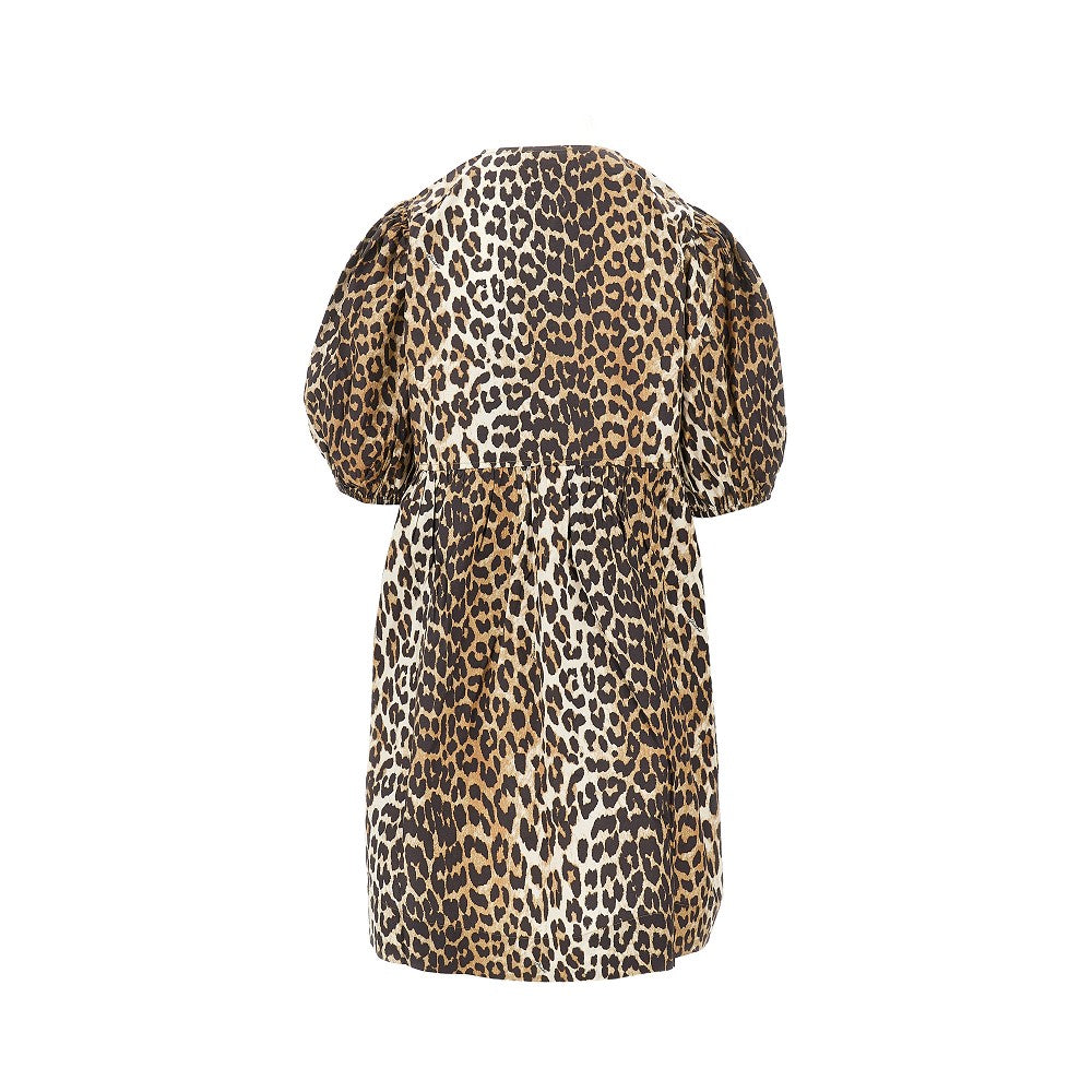 GANNI 36 leopard cotton mini dress