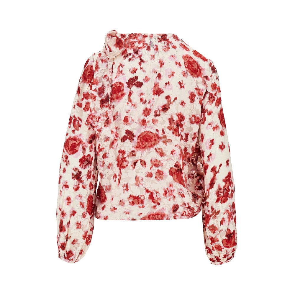 printed silk firma blouse