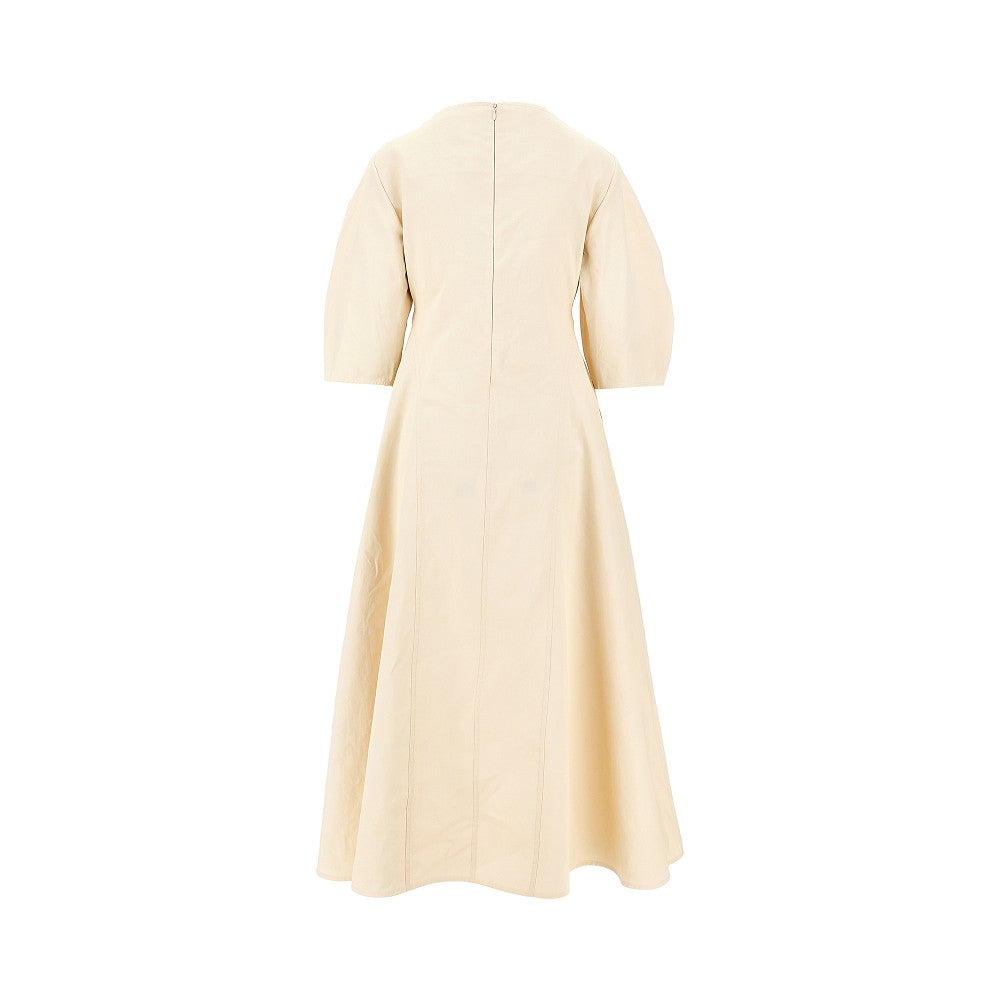 coated linen midi dress