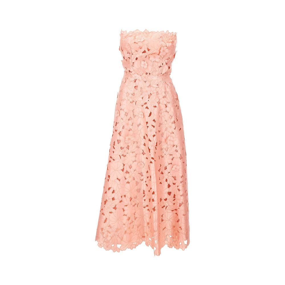 COSTARELLOS 36 norina lace midi dress