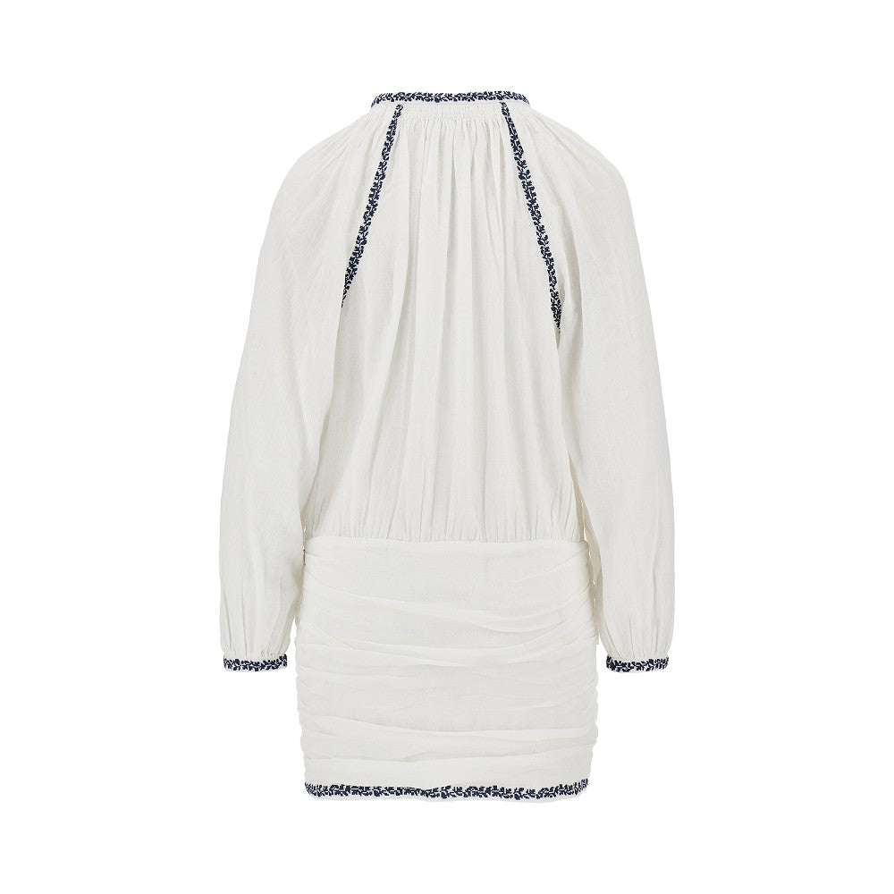 ludy embroidered organic cotton mini dress
