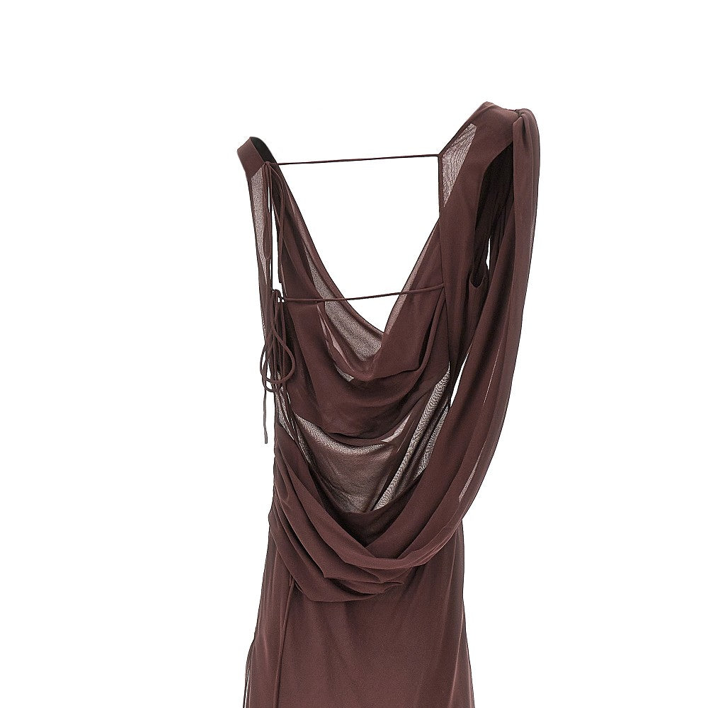 THE ANDAMANE 40 minerva stretch georgette long dress