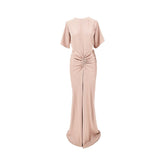 THE ANDAMANE 40 iris satin maxi dress