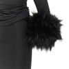 tyla long dress with faux fur cuffs
