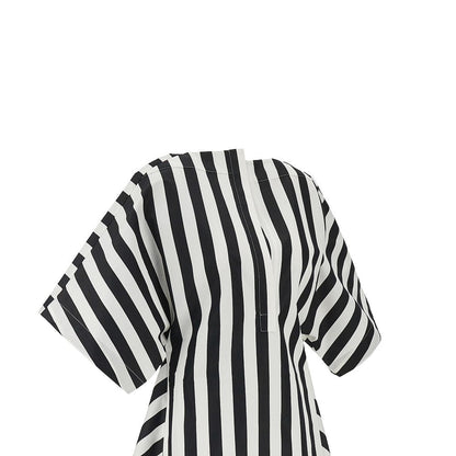 JACQUEMUS 36 striped cotton and silk moisson tunic