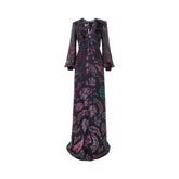 ETRO 44 velvet floral motif long dress