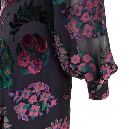 ETRO 44 velvet floral motif long dress