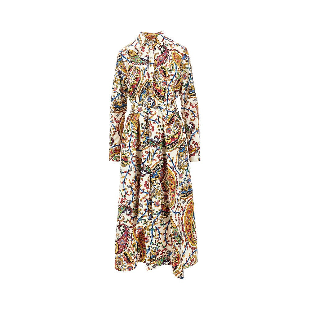 ETRO 42 printed poplin midi shirt dress