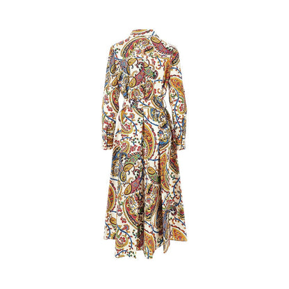 ETRO 42 printed poplin midi shirt dress